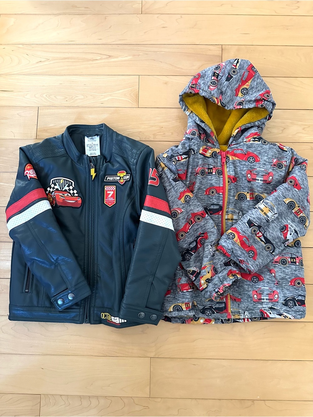 Lightning McQueen Cars Faux Leather Racing Jacket Boys 4T Racecar Print Disney